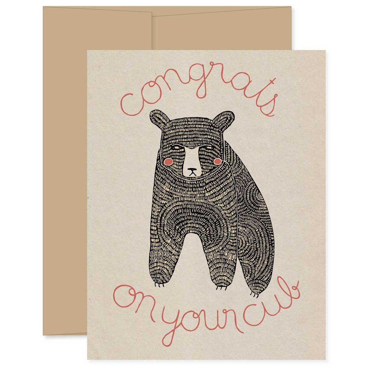 Bear cub baby congrats card.